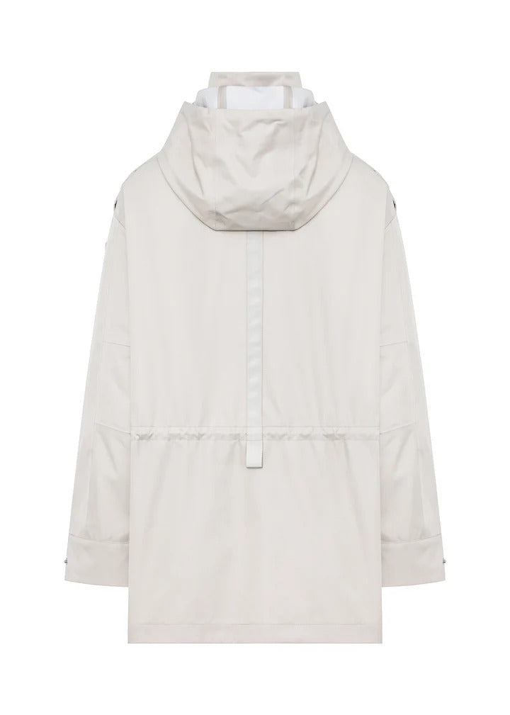 DUNO korte parka ATENA-83% Polyester<br />17% Zijden-DAMES JASSEN & JACKS-Beige