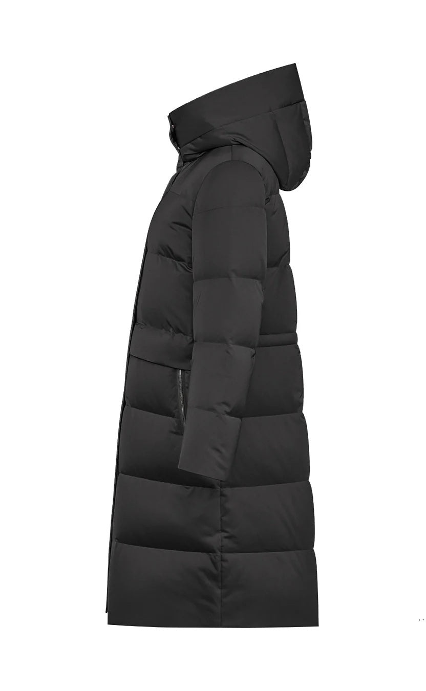 Duno SHEGAN Lange Donsjas – Bruin-100% polyester-DAMES JASSEN & JACKS-Bruin