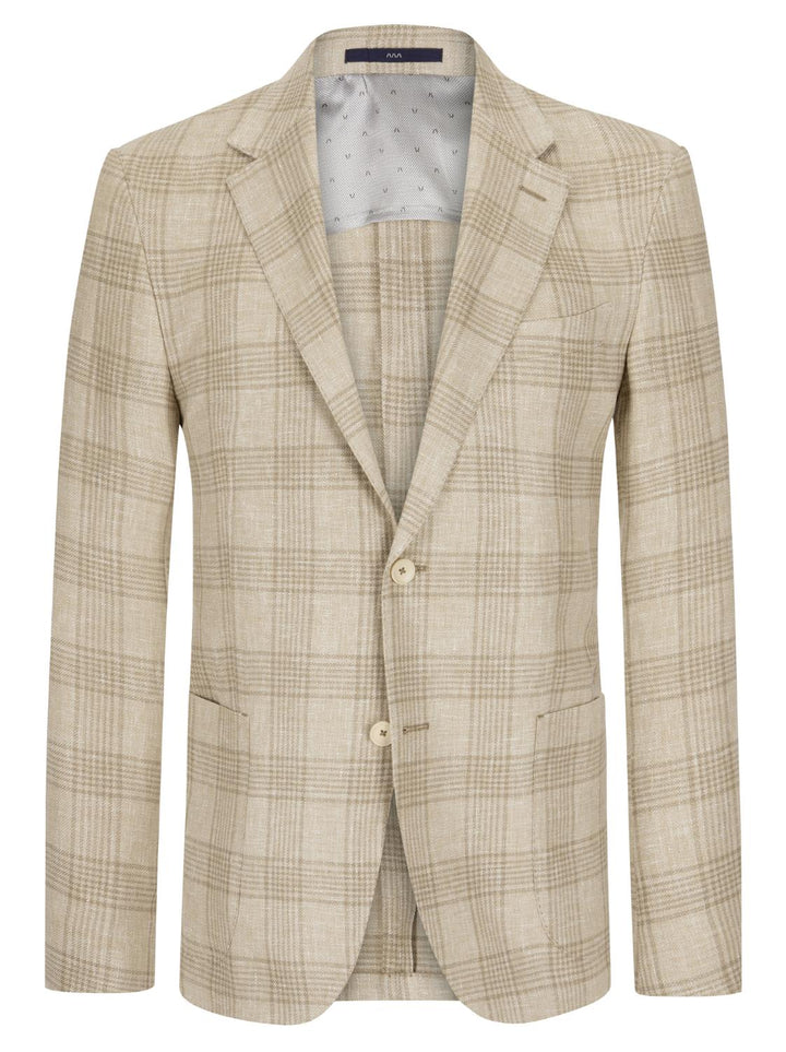 Eduard Dressler SAWYER-49% linnen, 32% wol, 19% zijde-HEREN PAKKEN & COLBERTS-Beige