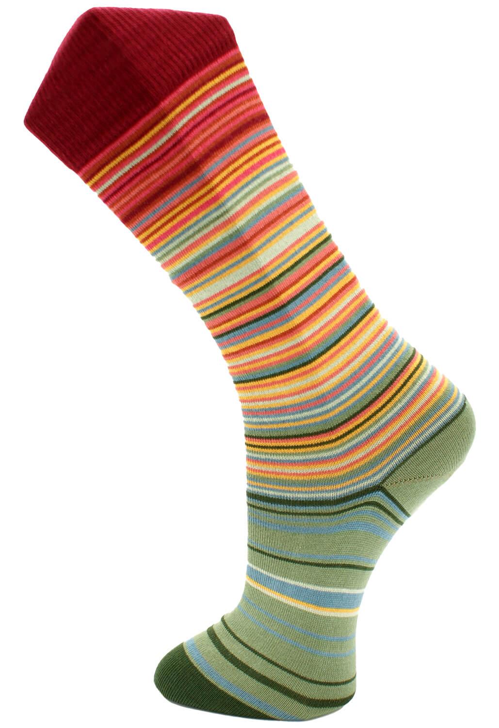 Effio WARMING STRIPES sokken-83% katoen, 15% polyamide, 2% lycra-HEREN ONDER- EN BADMODE-Groen