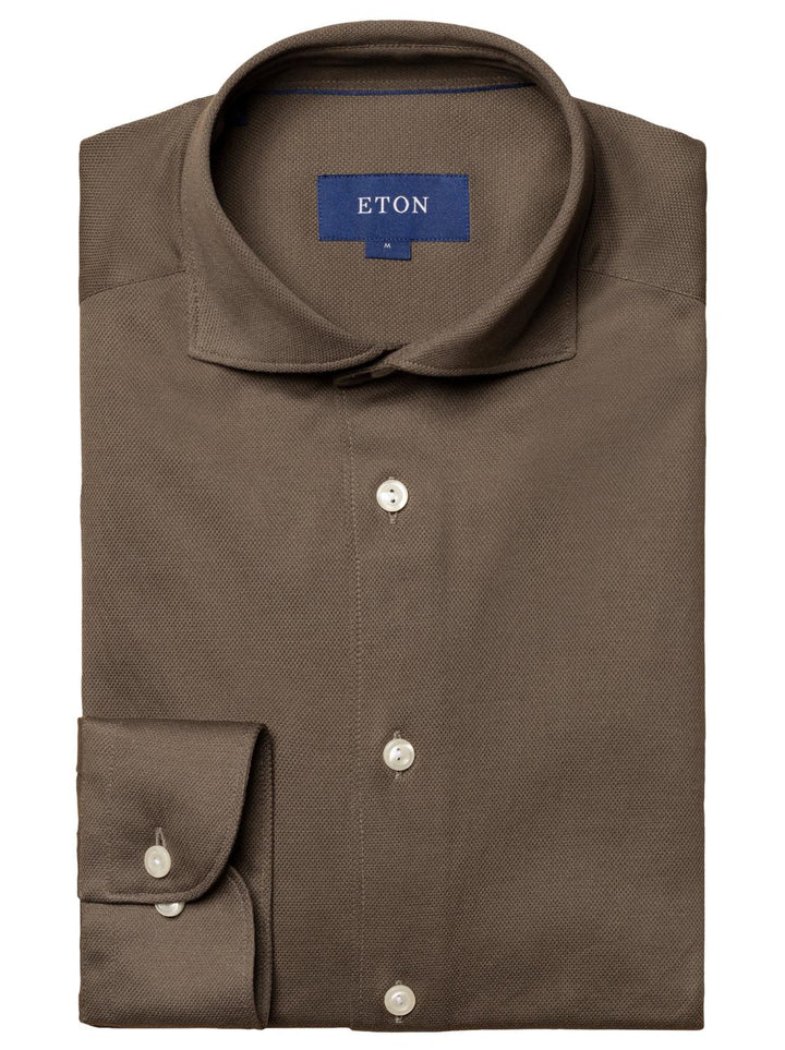 Eton casual overhemd-100% katoen-HEREN SHIRTS-Groen