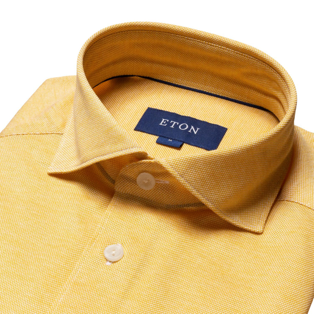 Eton casual shirt-100% katoen-HEREN SHIRTS-Geel