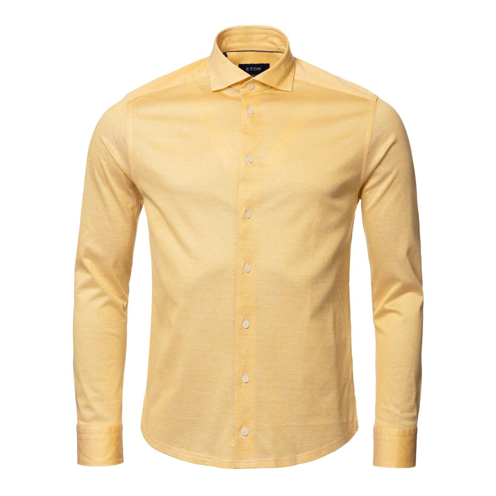 Eton casual shirt-100% katoen-HEREN SHIRTS-Geel