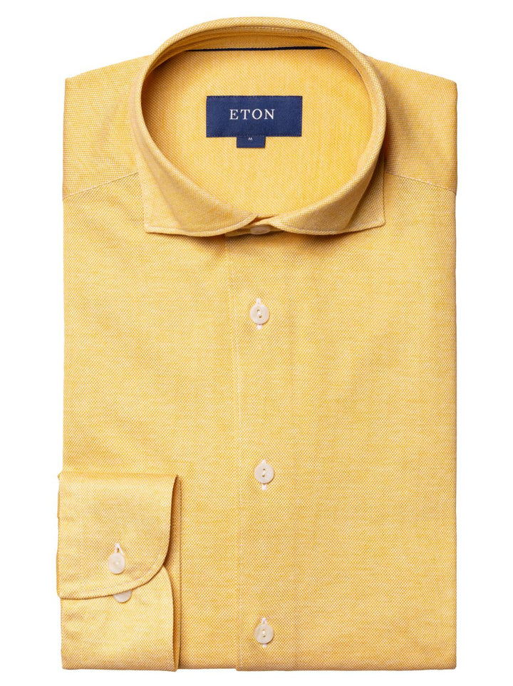 Eton casual shirt-100% katoen-HEREN SHIRTS-Geel