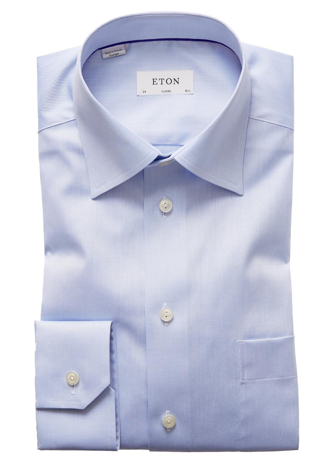 Eton classic fit overhemd-100% katoen-HEREN SHIRTS-Blauw