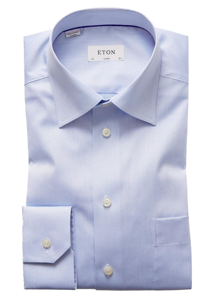 Eton classic fit overhemd-100% katoen-HEREN SHIRTS-Blauw