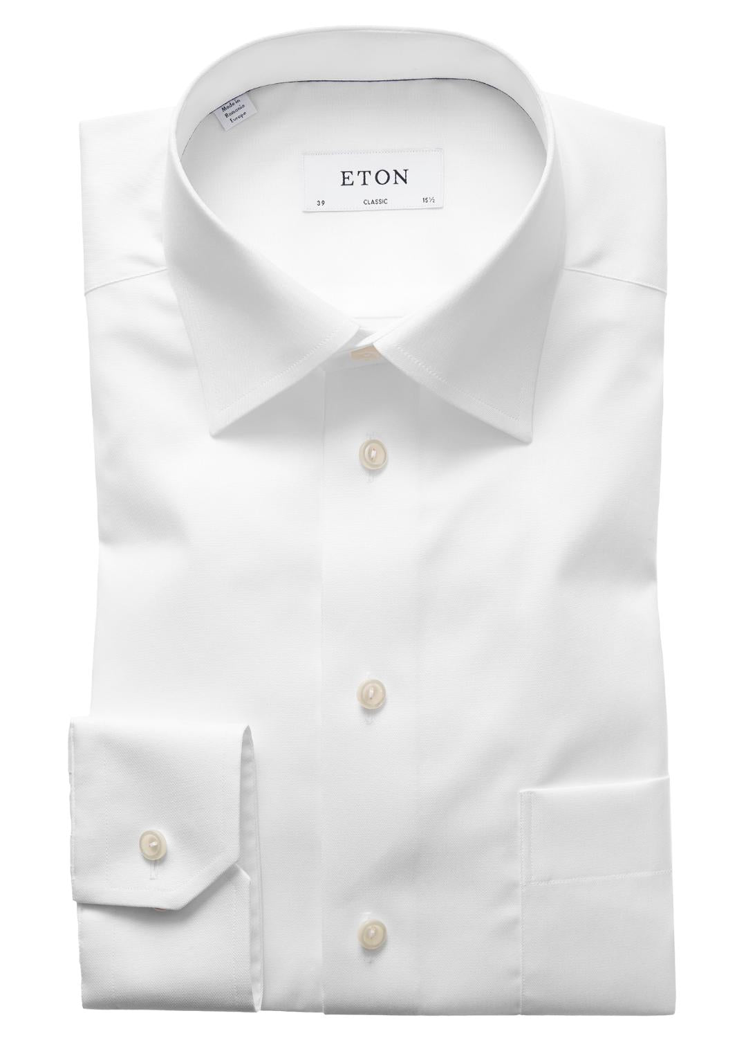 Eton classic fit overhemd-100% katoen-HEREN SHIRTS-Wit