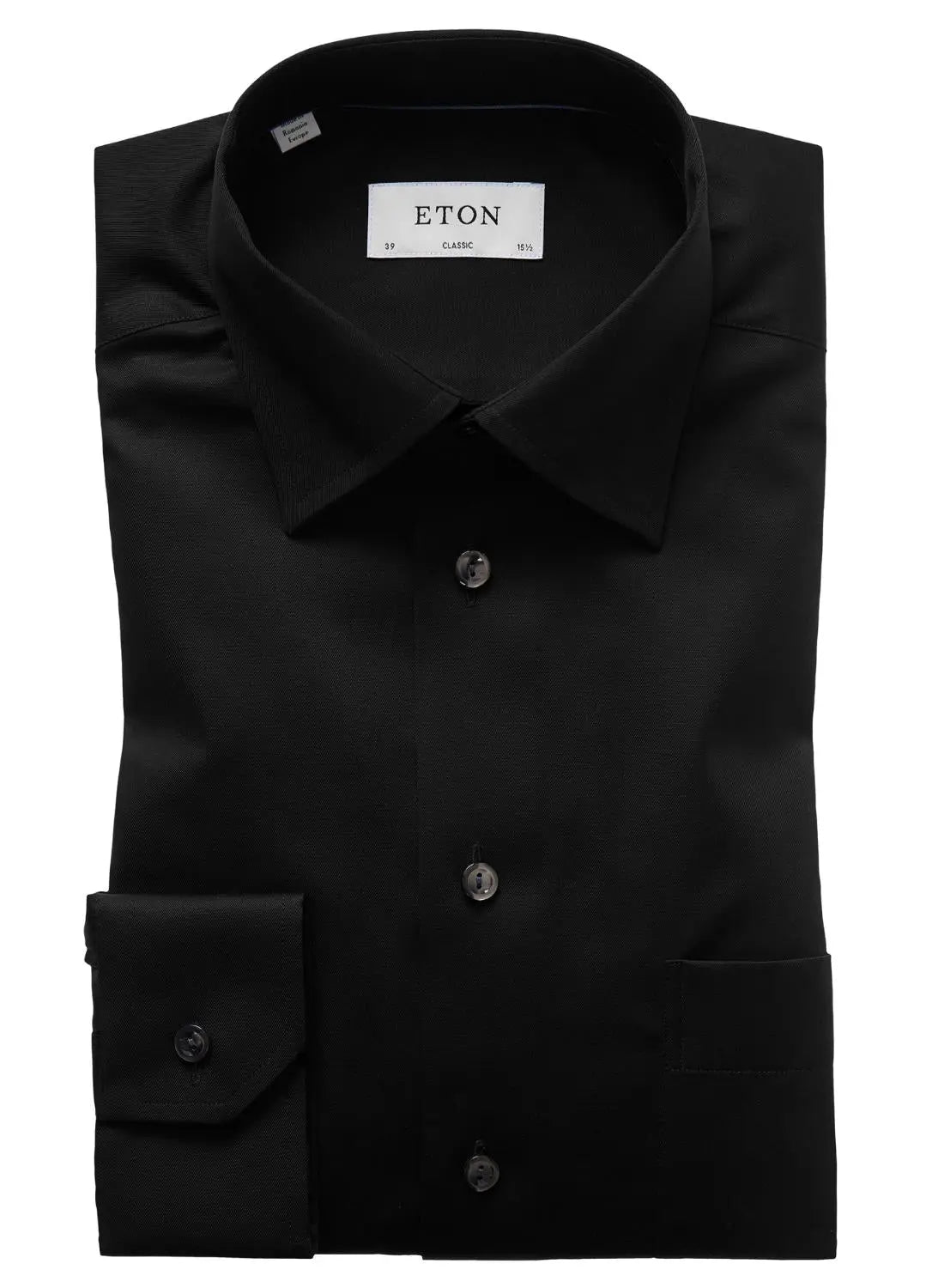 Eton classic fit overhemd-100% katoen-HEREN SHIRTS-Zwart