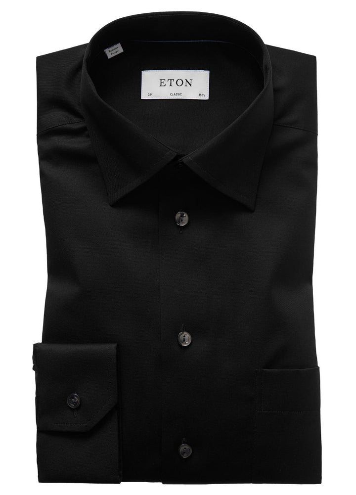 Eton classic fit overhemd NOS-100% katoen-HEREN SHIRTS-Zwart