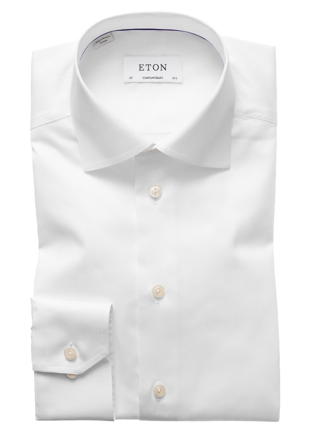 Eton contemporary fit NOS-100% katoen-HEREN SHIRTS-Wit