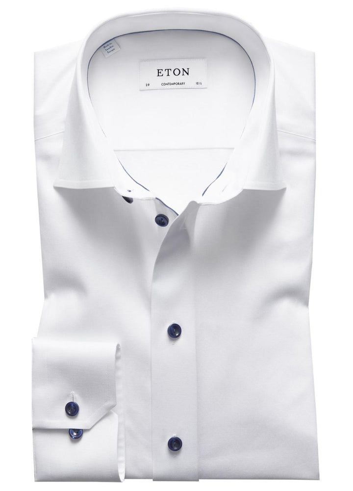 Eton contemporary fit overhemd-100% katoen-HEREN SHIRTS-Wit