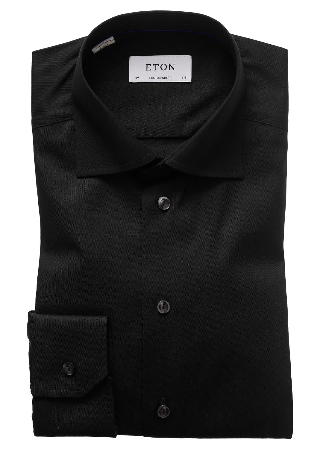 Eton contemporary fit overhemd-100% katoen-HEREN SHIRTS-Zwart