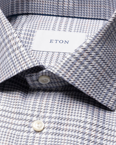 Eton Contemporary Fit Overhemd – Blauw-100% katoen-HEREN SHIRTS-Blauw