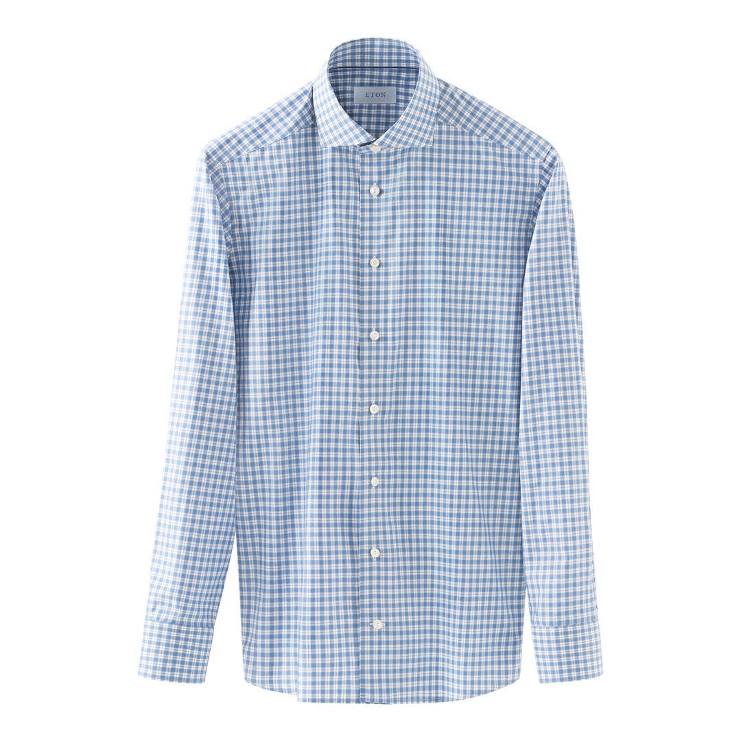 Eton contemporary twill shirt-100% katoen-HEREN SHIRTS-Blauw