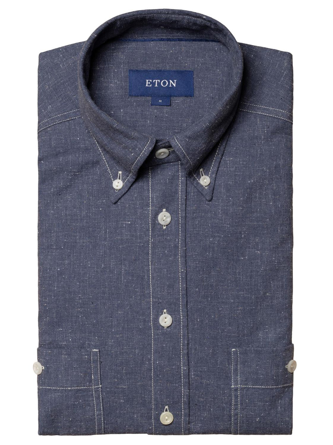 Eton denim shirt-58% katoen, 42% polyamide-HEREN SHIRTS-Blauw