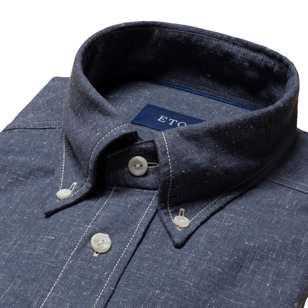 Eton denim shirt-58% katoen, 42% polyamide-HEREN SHIRTS-Blauw