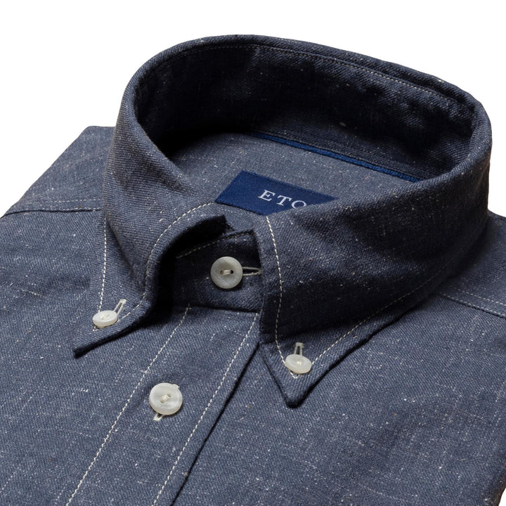 Eton denim shirt-58% katoen, 42% polyamide-HEREN SHIRTS-Blauw