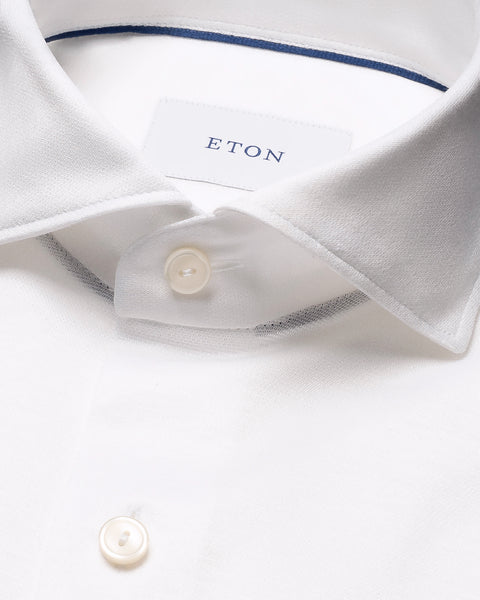 Eton Filo di Scozia Jersey Shirt Casual Fit – Wit-100% katoen-HEREN SHIRTS-Wit