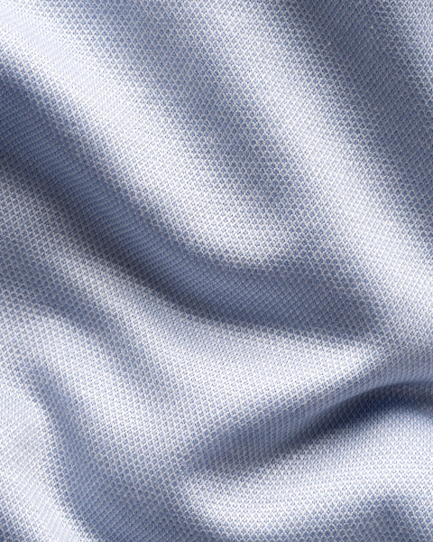 Eton Filo di Scozia Knit Shirt Casual Fit  – Blauw-100% katoen-HEREN SHIRTS-Blauw