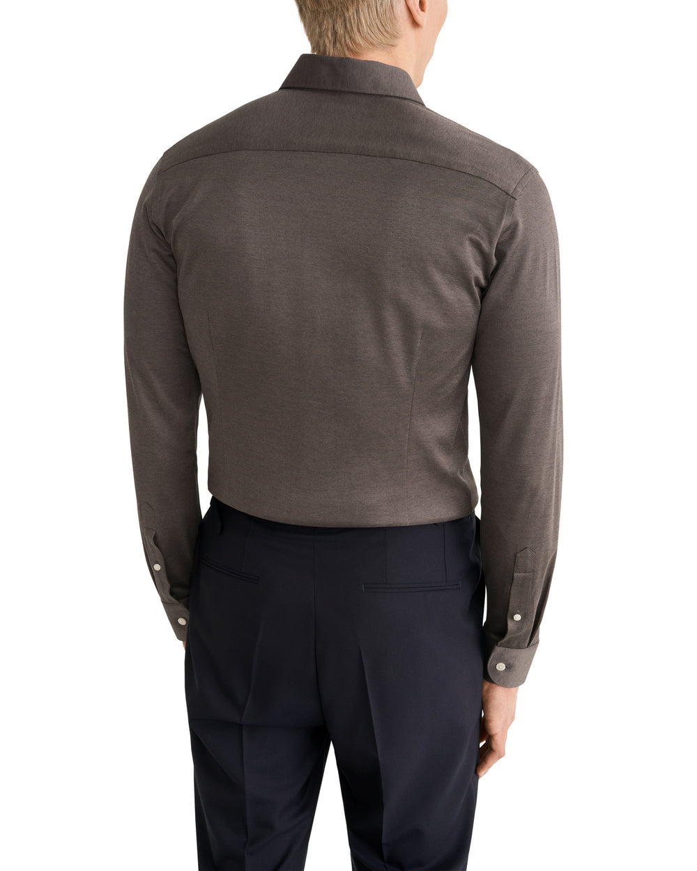 Eton Filo di Scozia Knit Shirt Slim Fit – Bruin-100% katoen-HEREN SHIRTS-Bruin