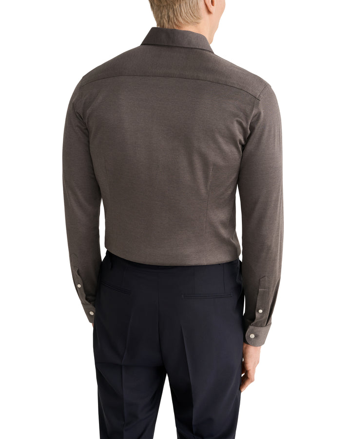 Eton Filo di Scozia Knit Shirt Slim Fit – Bruin-100% katoen-HEREN SHIRTS-Bruin