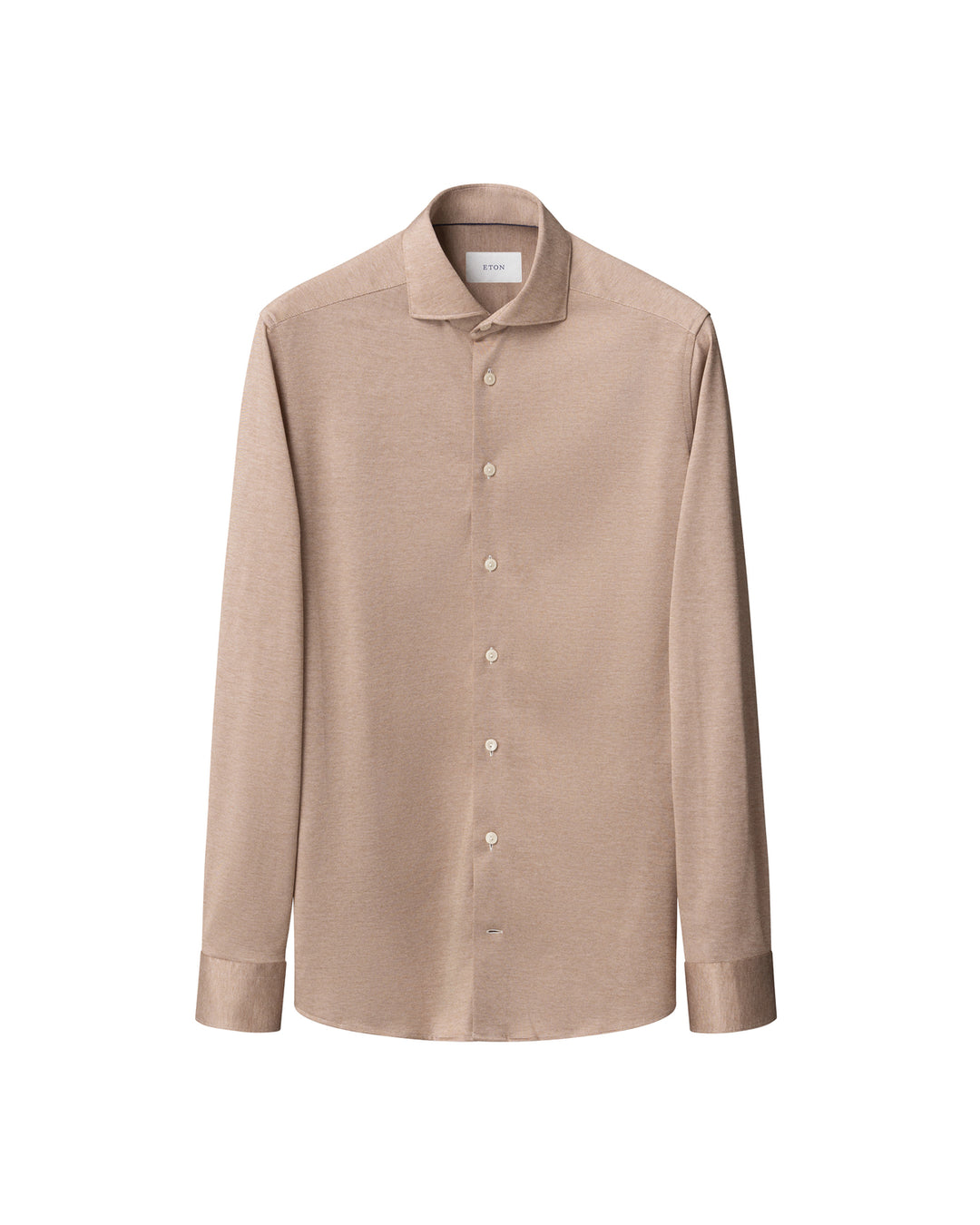 Eton Filo di Scozia Knit Shirt Slim Fit – Bruin-100% katoen-HEREN SHIRTS-Bruin