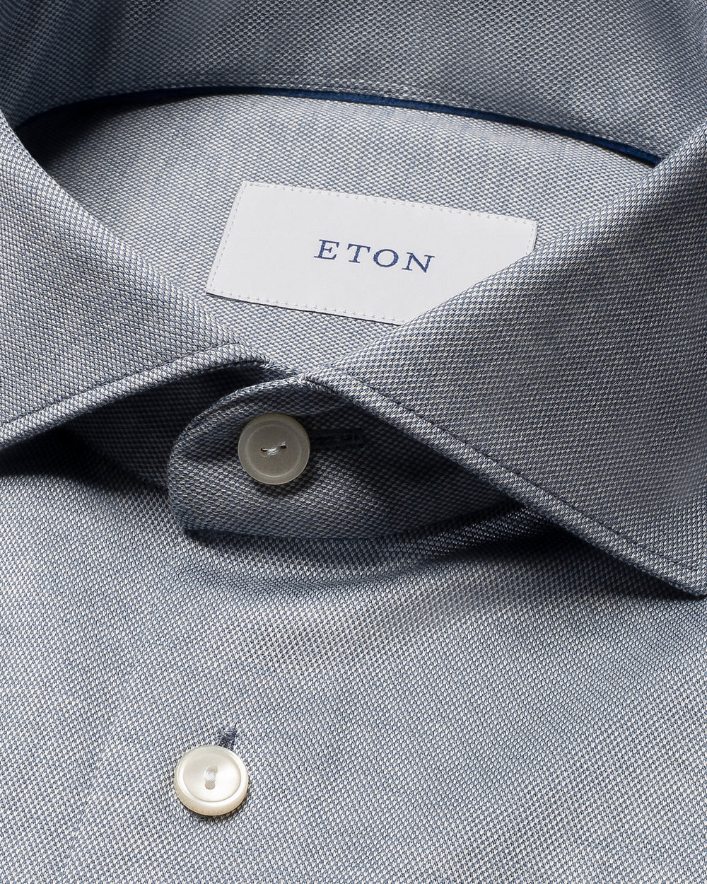 Eton Filo di Scozia Knit Shirt Slim Fit – Grijs-100% katoen-HEREN SHIRTS-Grijs