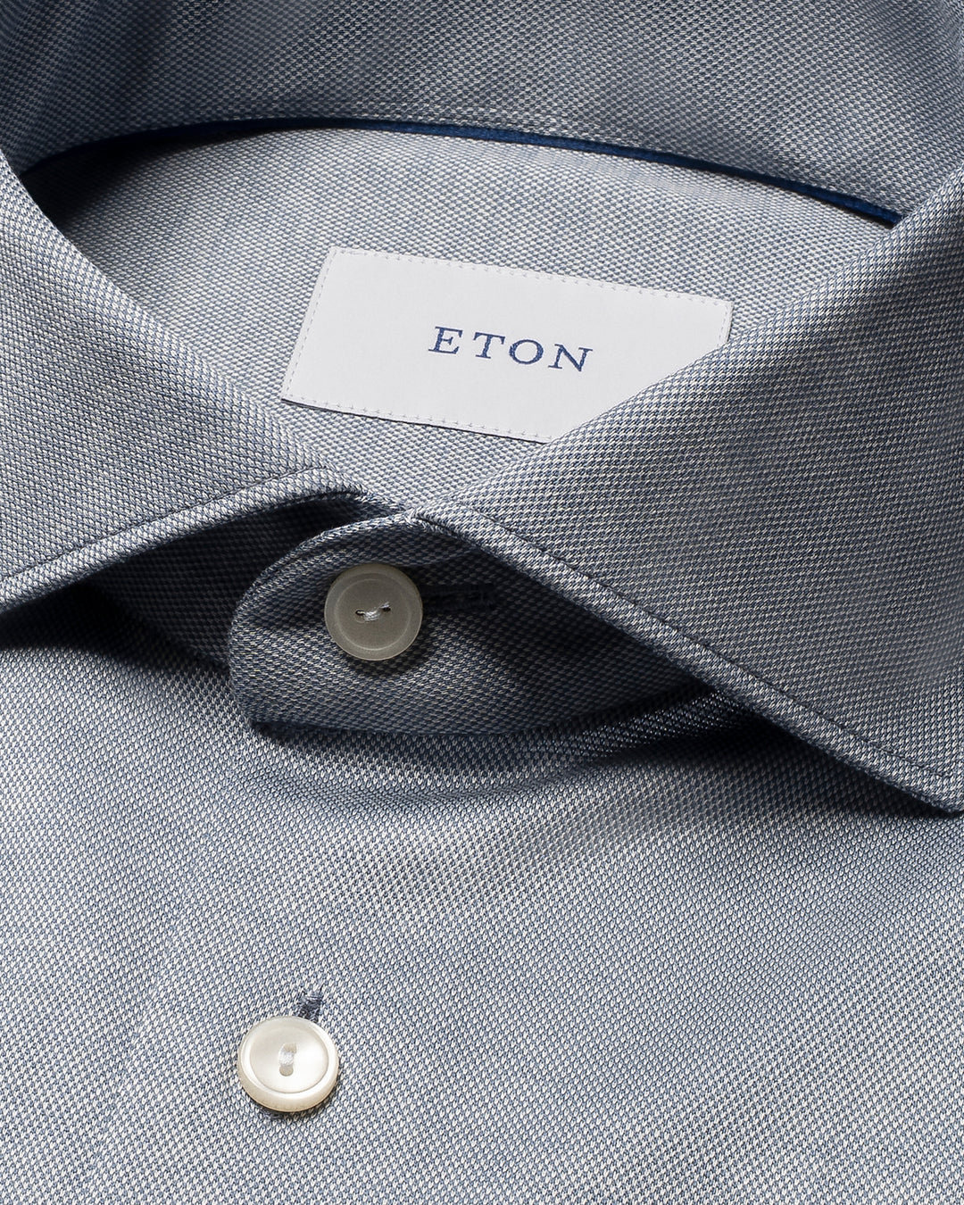 Eton Filo di Scozia Knit Shirt Slim Fit – Grijs-100% katoen-HEREN SHIRTS-Grijs