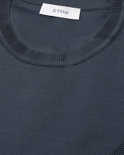 Eton Filo di Scozia T-shirt – Blauw-100% katoen-HEREN POLO'S & T-SHIRTS-Blauw