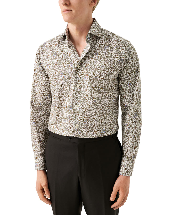 Eton Floral Print Signature Twill Shirt – Groen-100% katoen -HEREN SHIRTS-Groen