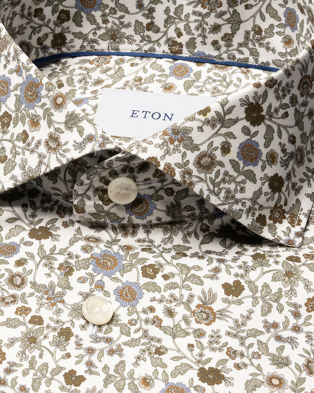 Eton Floral Print Signature Twill Shirt – Groen-100% katoen -HEREN SHIRTS-Groen