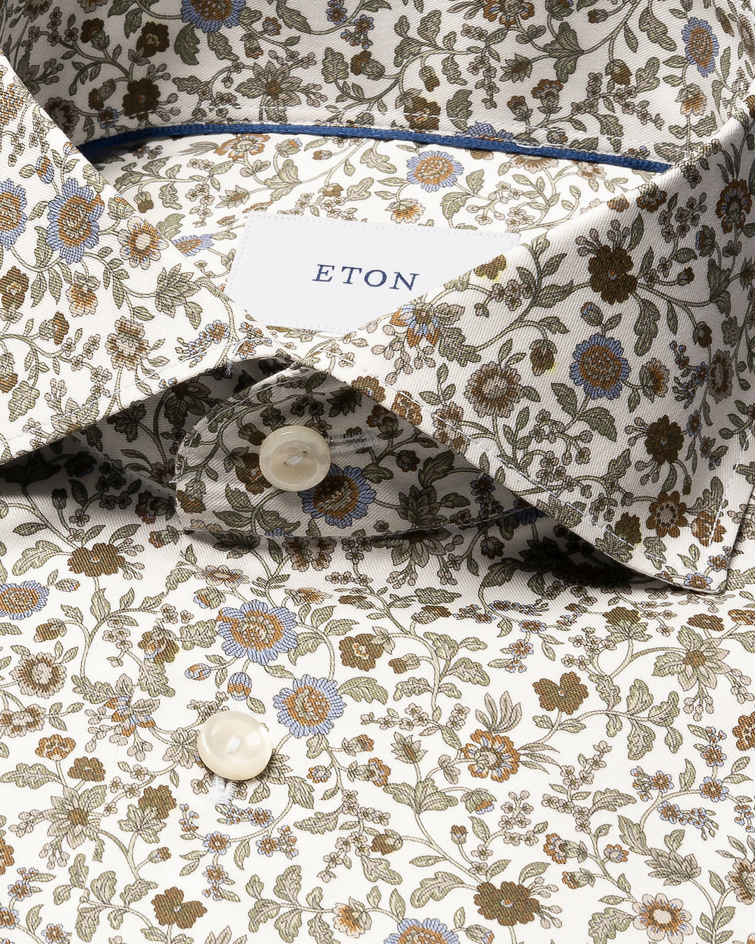Eton Floral Print Signature Twill Shirt – Groen-100% katoen -HEREN SHIRTS-Groen