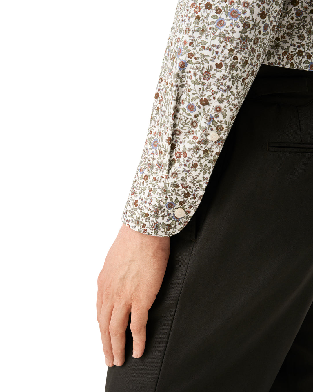 Eton Floral Print Signature Twill Shirt – Groen-100% katoen -HEREN SHIRTS-Groen