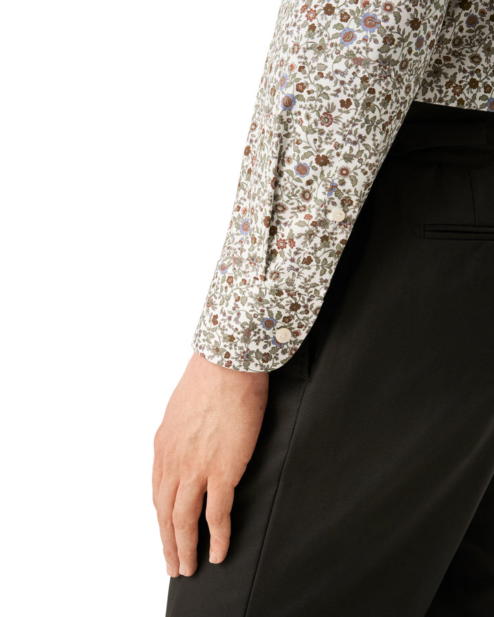 Eton Floral Print Signature Twill Shirt – Groen-100% katoen -HEREN SHIRTS-Groen