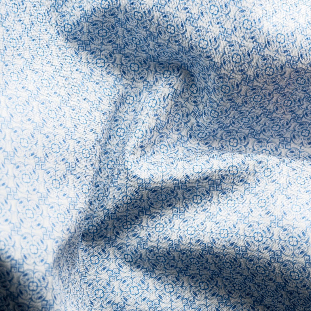Eton Geometric Signature Twill Shirt slim fit-100% katoen-HEREN SHIRTS-Blauw