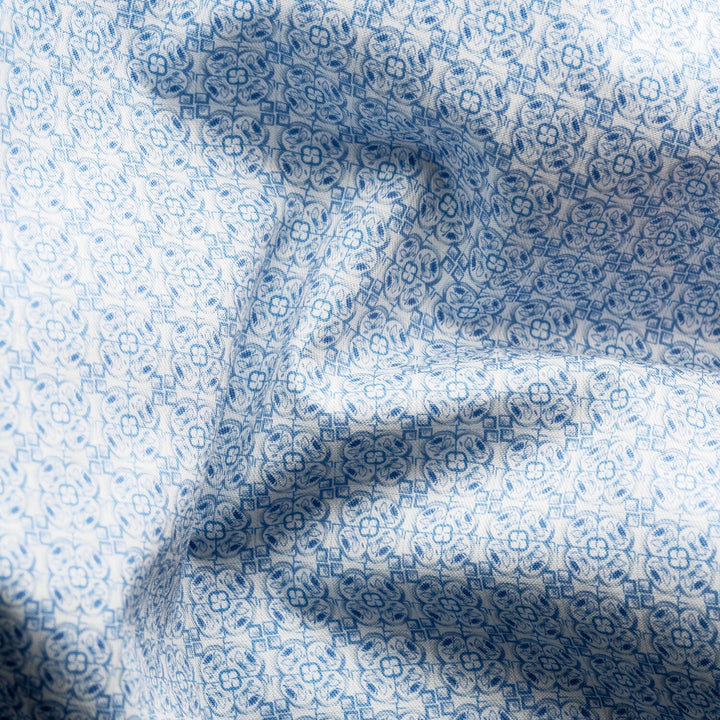 Eton Geometric Signature Twill Shirt slim fit-100% katoen-HEREN SHIRTS-Blauw