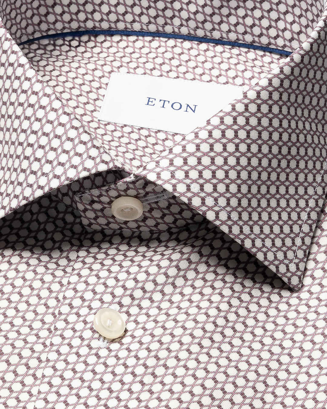 Eton Geometric Twill Shirt Conteporary Fit – Rood-100% katoen-HEREN SHIRTS-Rood