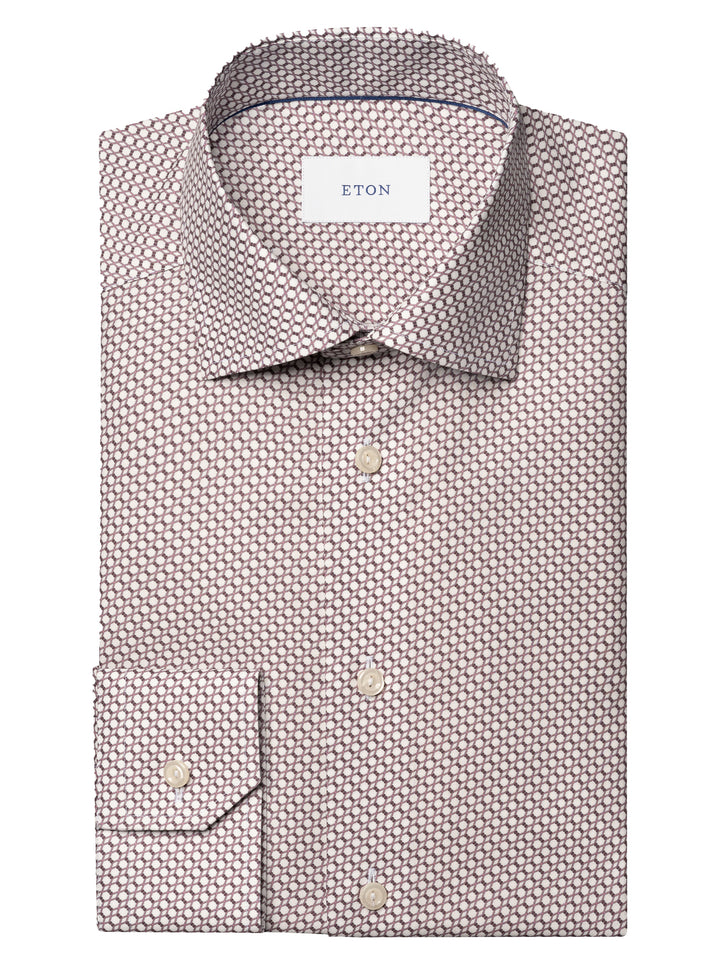 Eton Geometric Twill Shirt Conteporary Fit – Rood-100% katoen-HEREN SHIRTS-Rood