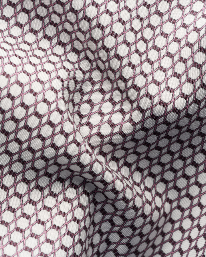 Eton Geometric Twill Shirt Conteporary Fit – Rood-100% katoen-HEREN SHIRTS-Rood