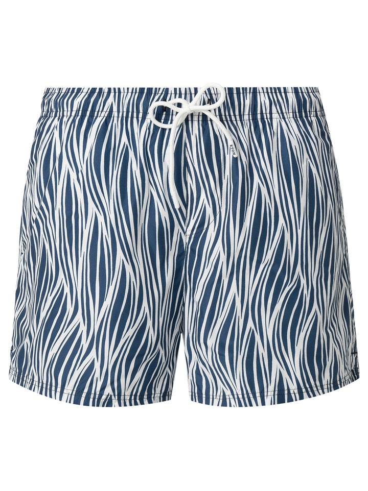Eton Geometrical Stripe Swim Shorts – Blauw-100% polyester-HEREN BROEKEN-Blauw