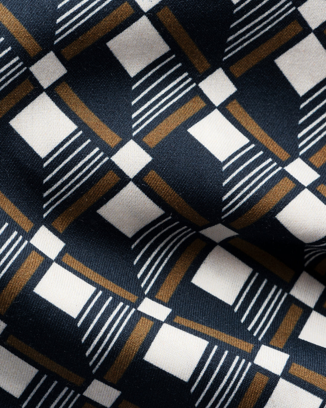 Eton Geometrisch Shirt Contemporary-61% katoen, 39% lyocell-HEREN SHIRTS-Blauw
