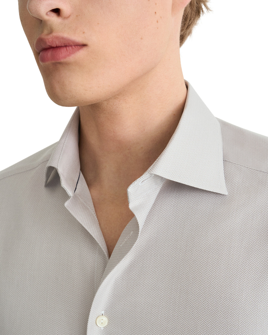 Eton Herringbone Signature Twill Shirt  – Beige-100% katoen-HEREN SHIRTS-Beige