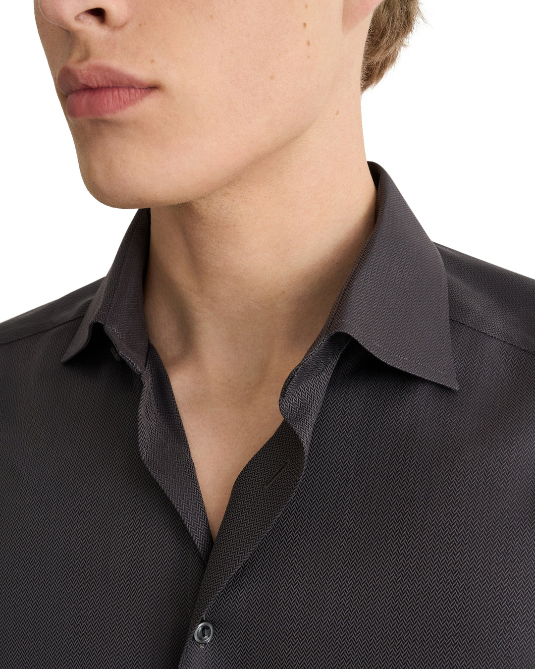 Eton Herringbone Signature Twill Shirt Slim– Zwart-100% katoen-HEREN SHIRTS-Zwart