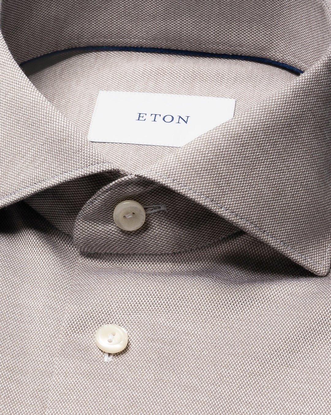 Eton Houndstooth Twill Shirt – Bruin-100% katoen-HEREN SHIRTS-Bruin