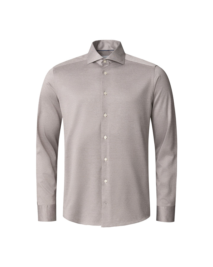 Eton Houndstooth Twill Shirt – Bruin-100% katoen-HEREN SHIRTS-Bruin