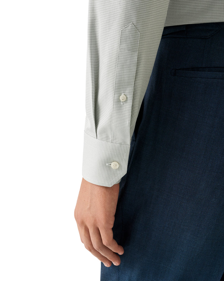 Eton Houndstooth Twill Shirt – Grijs-100% katoen-HEREN SHIRTS-Groen