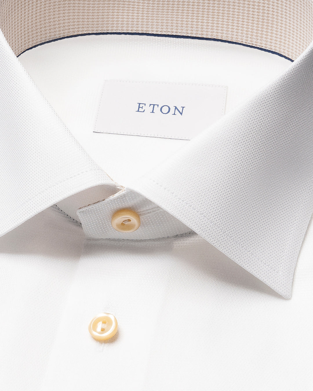 Eton Houndstooth Twill Shirt – Wit-100% katoen-HEREN SHIRTS-Wit