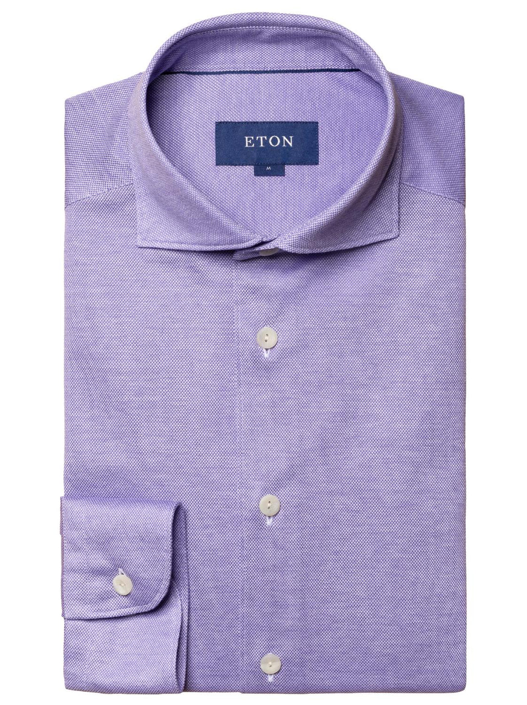 Eton knit pique slim shirt-100% katoen-HEREN SHIRTS-Paars