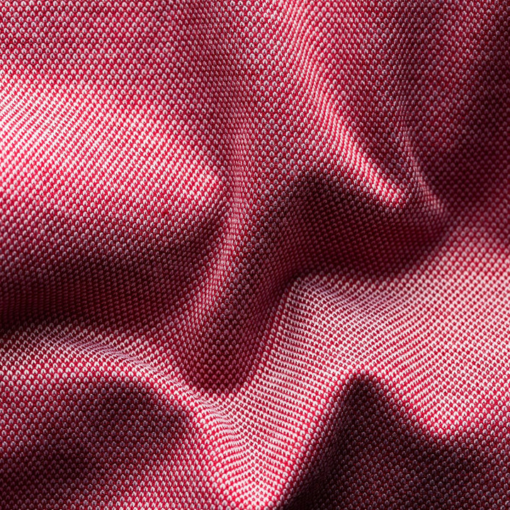 Eton knit pique slim shirt-100% katoen-HEREN SHIRTS-Rood