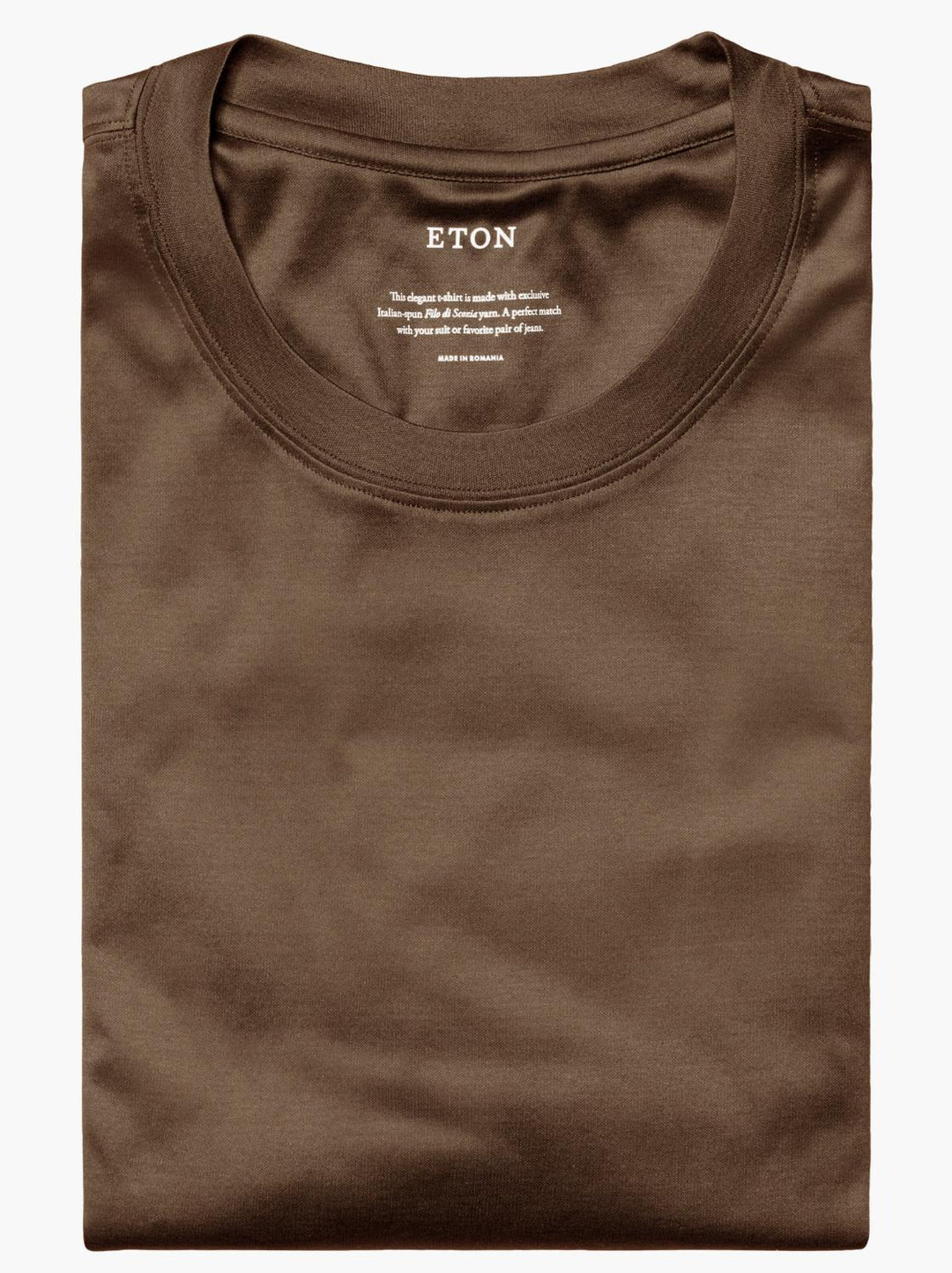 Eton lange mouw t-shirt slim-100% katoen-HEREN POLO'S & T-SHIRTS-Bruin